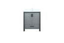 Lexora Ziva 30" Dark Grey Single Vanity, Cultured Marble Top, White Square Sink and no Mirror LZV352230SBJS000