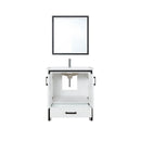 Lexora Ziva 30" White Single Vanity, Cultured Marble Top, White Square Sink and 28" Mirror LZV352230SAJSM28