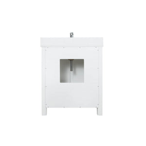 Lexora Ziva 30" White Single Vanity, Cultured Marble Top, White Square Sink and no Mirror LZV352230SAJS000
