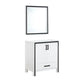 Lexora Ziva 30" White Single Vanity, no Top and 28" Mirror LZV352230SA00M28