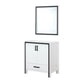 Lexora Ziva 30" White Single Vanity, no Top and 28" Mirror LZV352230SA00M28