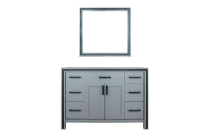 Lexora Ziva 48" Dark Grey Single Vanity, no Top and 34" Mirror LZV352248SB00M34