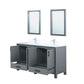 Lexora Ziva 60" Dark Grey Double Vanity, Cultured Marble Top, White Square Sink and 22" Mirrors LZV352260SBJSM22