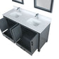Lexora Ziva 60" Dark Grey Double Vanity, Cultured Marble Top, White Square Sink and 22" Mirrors LZV352260SBJSM22
