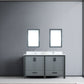 Lexora Ziva 60" Dark Grey Double Vanity, Cultured Marble Top, White Square Sink and 22" Mirrors LZV352260SBJSM22