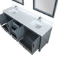 Lexora Ziva 80" Dark Grey Double Vanity, Cultured Marble Top, White Square Sink and 30" Mirrors LZV352280SBJSM30