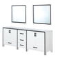 Lexora Ziva 84" White Double Vanity, no Top and 34" Mirrors LZV352284SA00M34