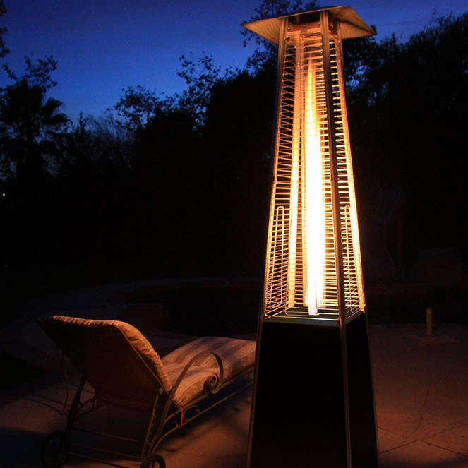 Lumix Outdoor Propane Patio Heater Restaurant Gas Fire Pit Pyramid Heat Lamp - Morealis