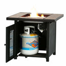 Premium Outdoor Propane Patio Heater Gas Fire Pit Blue Table Glass - Morealis