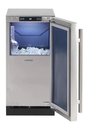 Sapphire 15 Inch Built-In Ice Maker with 75 lbs. Daily Ice Production, 25 lbs. Ice Storage - SSIM15-GD-PR