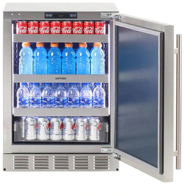 Sapphire 24 Inch Built-In Counter Depth Compact Refrigerator with 4.7 cu. ft. Capacity - SR24-SSADA