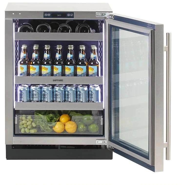 Sapphire 24 Inch Built-In Counter Depth Compact Refrigerator with 5.1 cu. ft. Capacity - SR24-PR