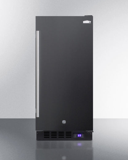 Summit 15" Frost-Free Built-In All-Freezer in Black Finish
