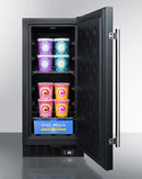 Summit 15" Frost-Free Built-In All-Freezer in Black Finish