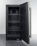 Summit 15" Frost-Free Built-In All-Freezer with Black Stainless Steel Door