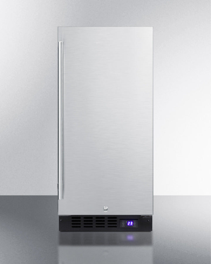 Summit 15" Frost-Free Built-In All-Freezer with Reversible Stainless Steel Door