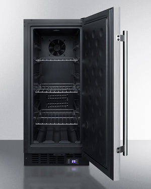 Summit 15" Frost-Free Built-In All-Freezer with Reversible Stainless Steel Door