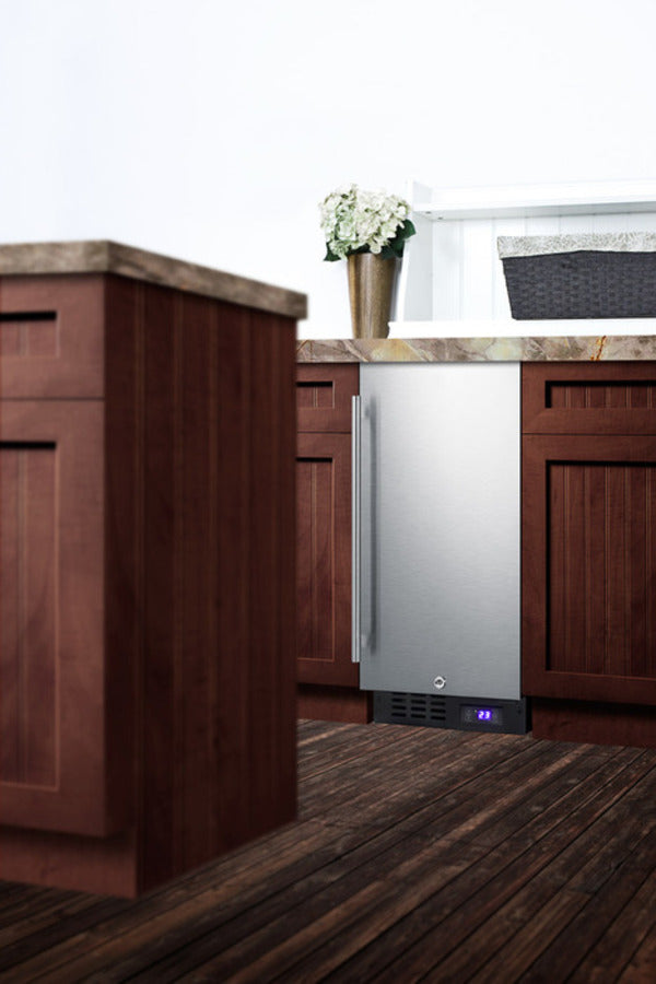 Summit 15" Frost-Free Built-In All-Freezer with Reversible Stainless Steel Door
