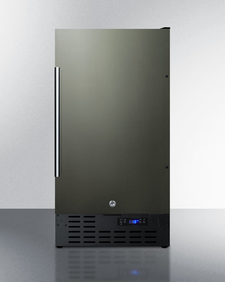 Summit 18" Frost-Free Built-In All-Freezer with Black Stainless Steel Door
