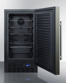 Summit 18" Frost-Free Built-In All-Freezer with Black Stainless Steel Door