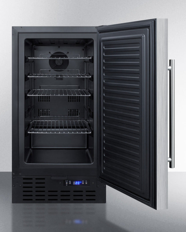 Summit 18" Frost-Free Built-In All-Freezer with Stainless Steel Door