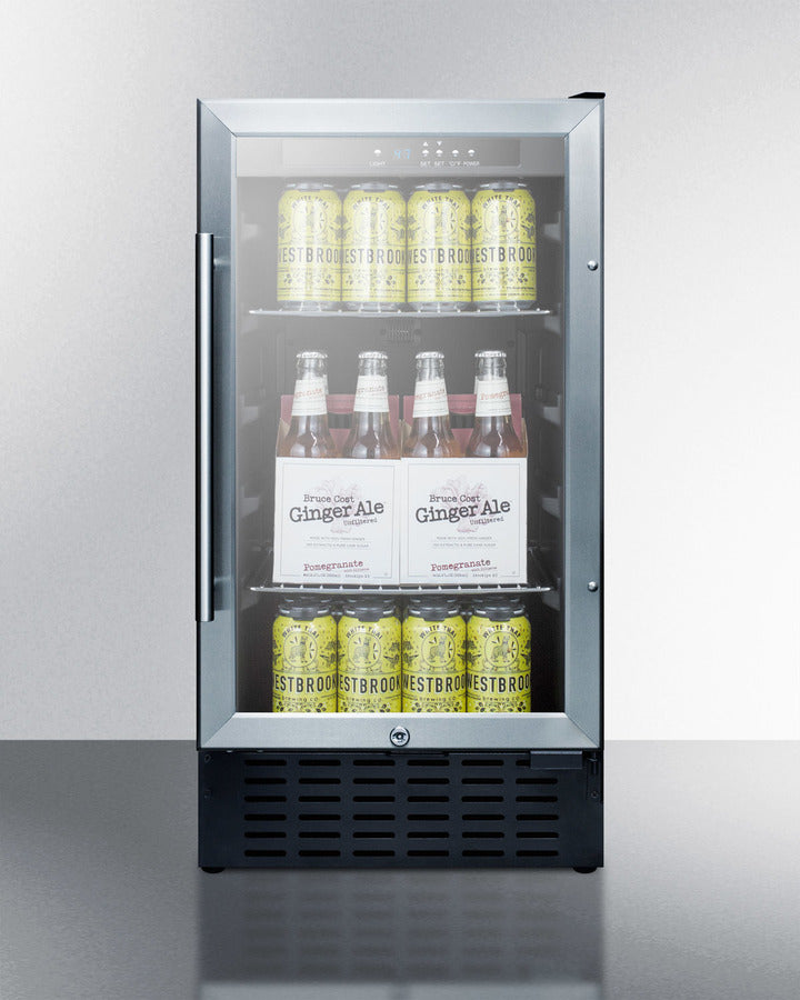 Summit 18" Wide Built-In Beverage Center with Black Cabinet ADA Compliant