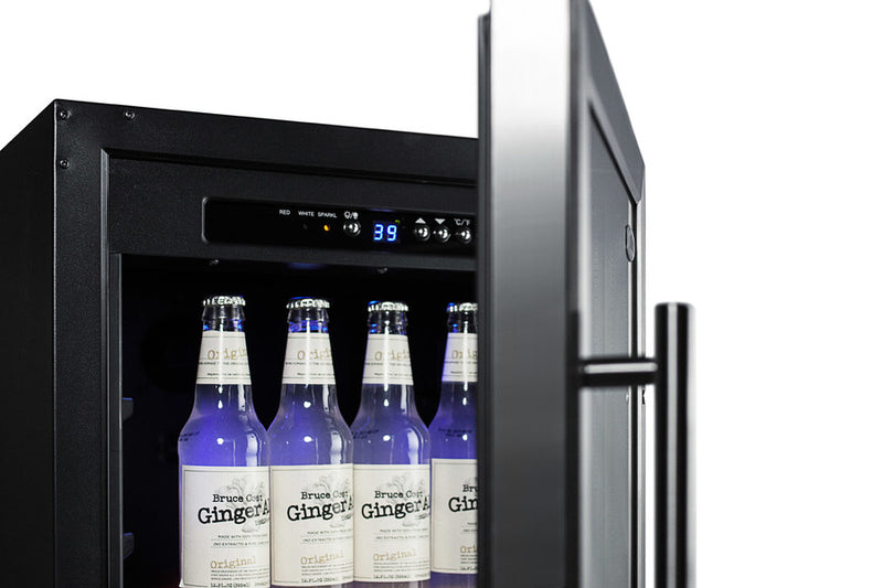 Summit 18" Wide Built-In Beverage Center with Black Cabinet ADA Compliant