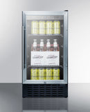 Summit 18" Wide Built-In Beverage Center with Black Cabinet