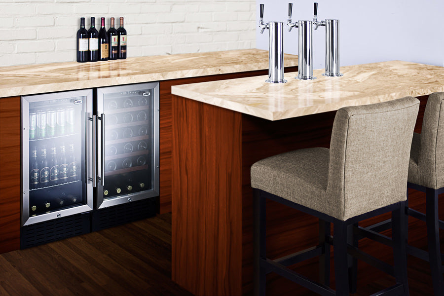 Summit 18" Wide Built-In Beverage Center with Stainless Steel Cabinet ADA Compliant