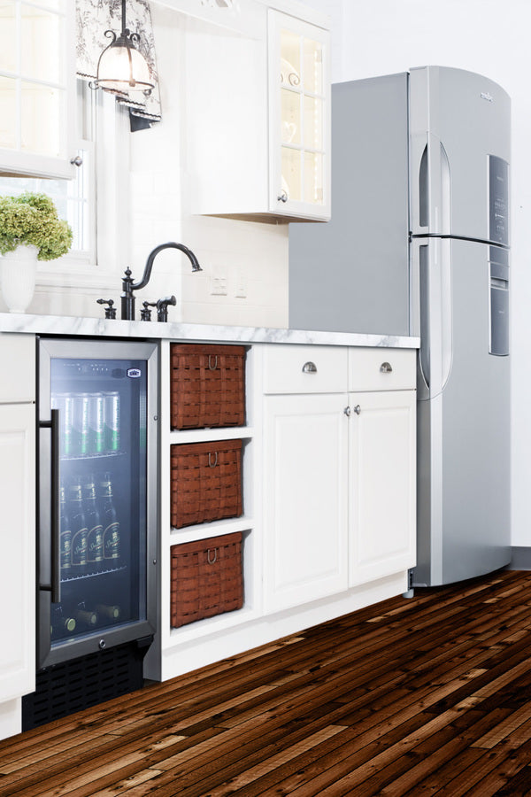 Summit 18" Wide Built-In Beverage Center with Stainless Steel Cabinet