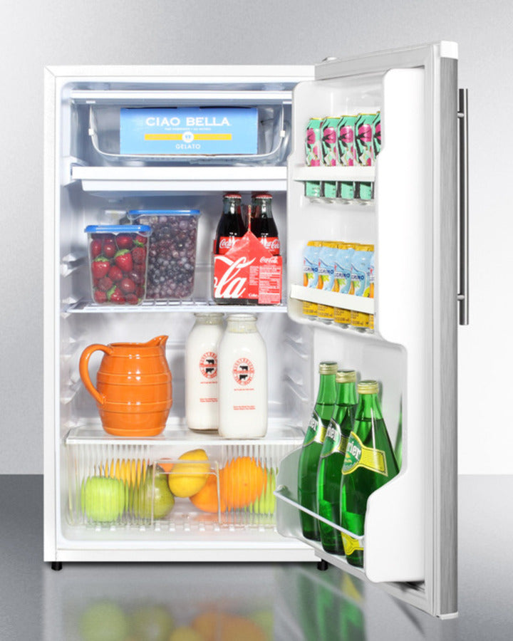 Summit 19" Wide Auto Defrost Refrigerator-Freezer With Thin Handle ADA Compliant 