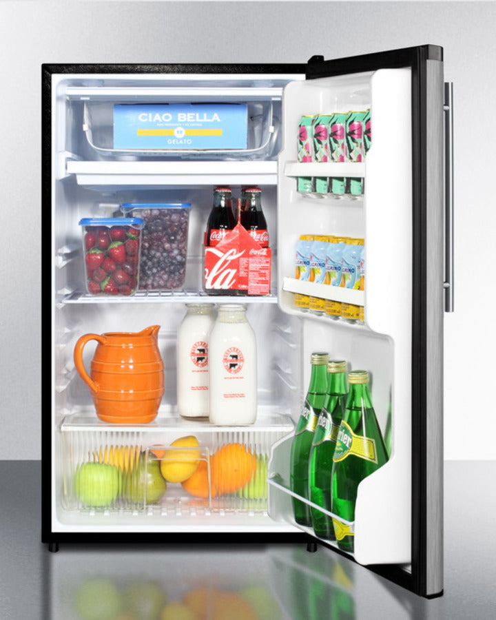 Summit 19" Wide Auto Defrost Refrigerator-Freezer With Thin Handle
