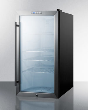 Summit 19" Wide Built-In Glass Door Beverage Center with Black Cabinet