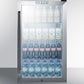 Summit 19" Wide Glass Door Beverage Center with Black Cabinet