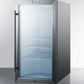 Summit 19" Wide Glass Door Beverage Center with Stainless Steel Cabinet