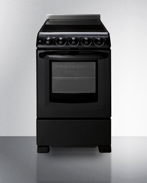 Summit 20" Wide Electric Smooth-Top Range in Black