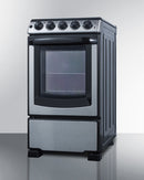 Summit 20" Wide Electric Smooth-Top Range in Stainless Steel