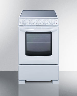 Summit 20" Wide Electric Smooth-Top Range in White