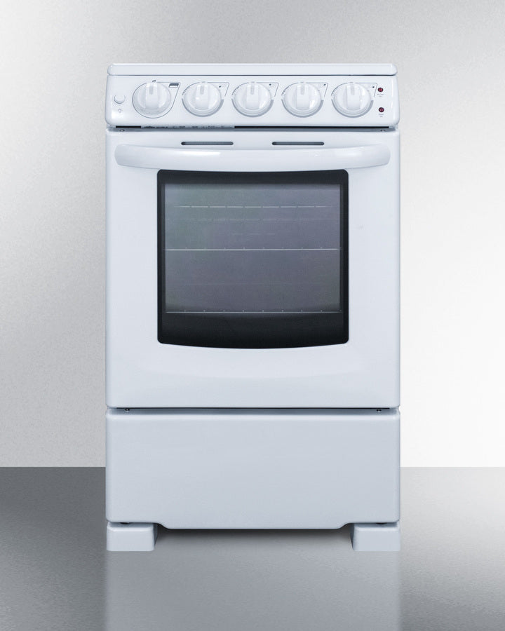 Summit 20" Wide Electric Smooth-Top Range in White