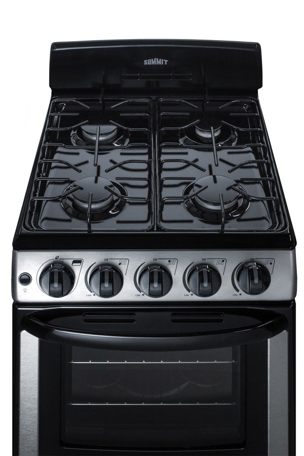 Summit 20" Wide Gas Range in Stainless Steel with Electronic Ignition
