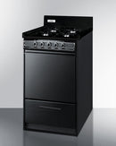 Summit 20" Wide Gas Range, Open Burners