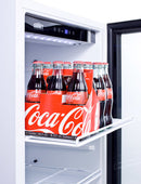 Summit 22" Wide Glass Door Beverage Center with White Cabinet