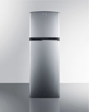 Summit 22" Wide Top Mount Refrigerator-Freezer with Platinum Cabinet and Stainless Steel Doors 