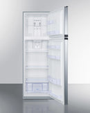 Summit 22" Wide Top Mount Refrigerator-Freezer with Platinum Cabinet and Stainless Steel Doors 
