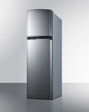 Summit 22" Wide Top Mount Refrigerator-Freezer with Platinum Cabinet and Stainless Steel Doors 