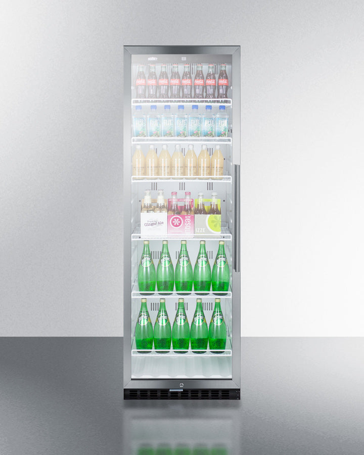 Summit 24" Wide 12.6 Cu.Ft. Beverage Center with Stainless Steel Cabinet and Left Hand Door