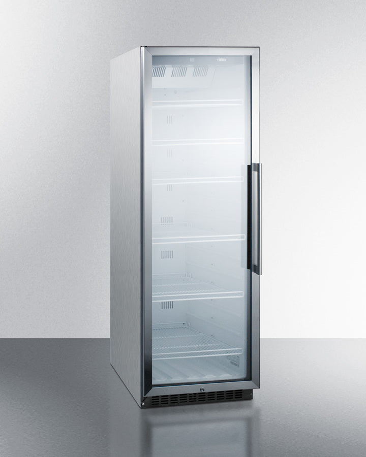Summit 24" Wide 12.6 Cu.Ft. Beverage Center with Stainless Steel Cabinet and Left Hand Door