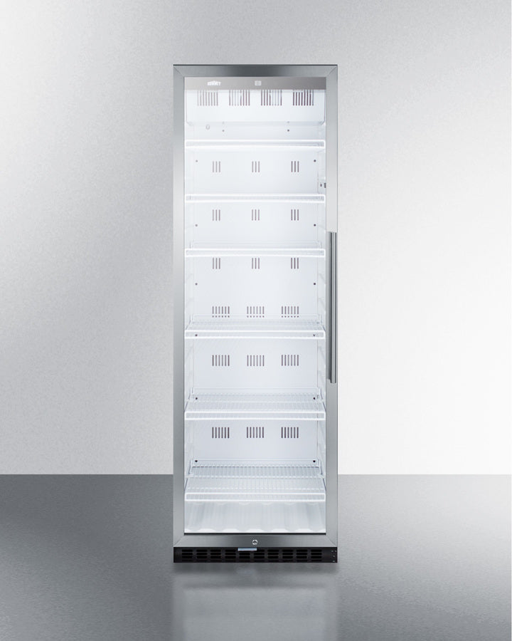 Summit 24" Wide 12.6 Cu.Ft. Beverage Center with White Cabinet and Left Hand Door