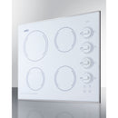 Summit 24" Wide 230V 4-Burner Radiant Cooktop 