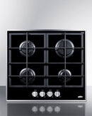 Summit 24" Wide 4-Burner Gas Cooktop